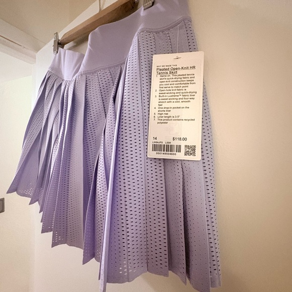 Lululemon - Pleated Open-knit HR Tennis Skirt (Lilac Smoke) - Picture 4 of 11